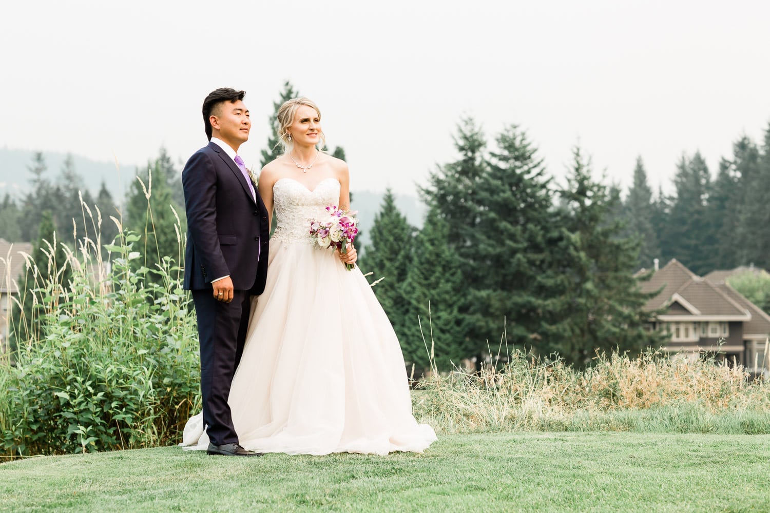 Bride and groom portrait | Vancouver wedding photographer | Westwood Plateau Golf Club Wedding