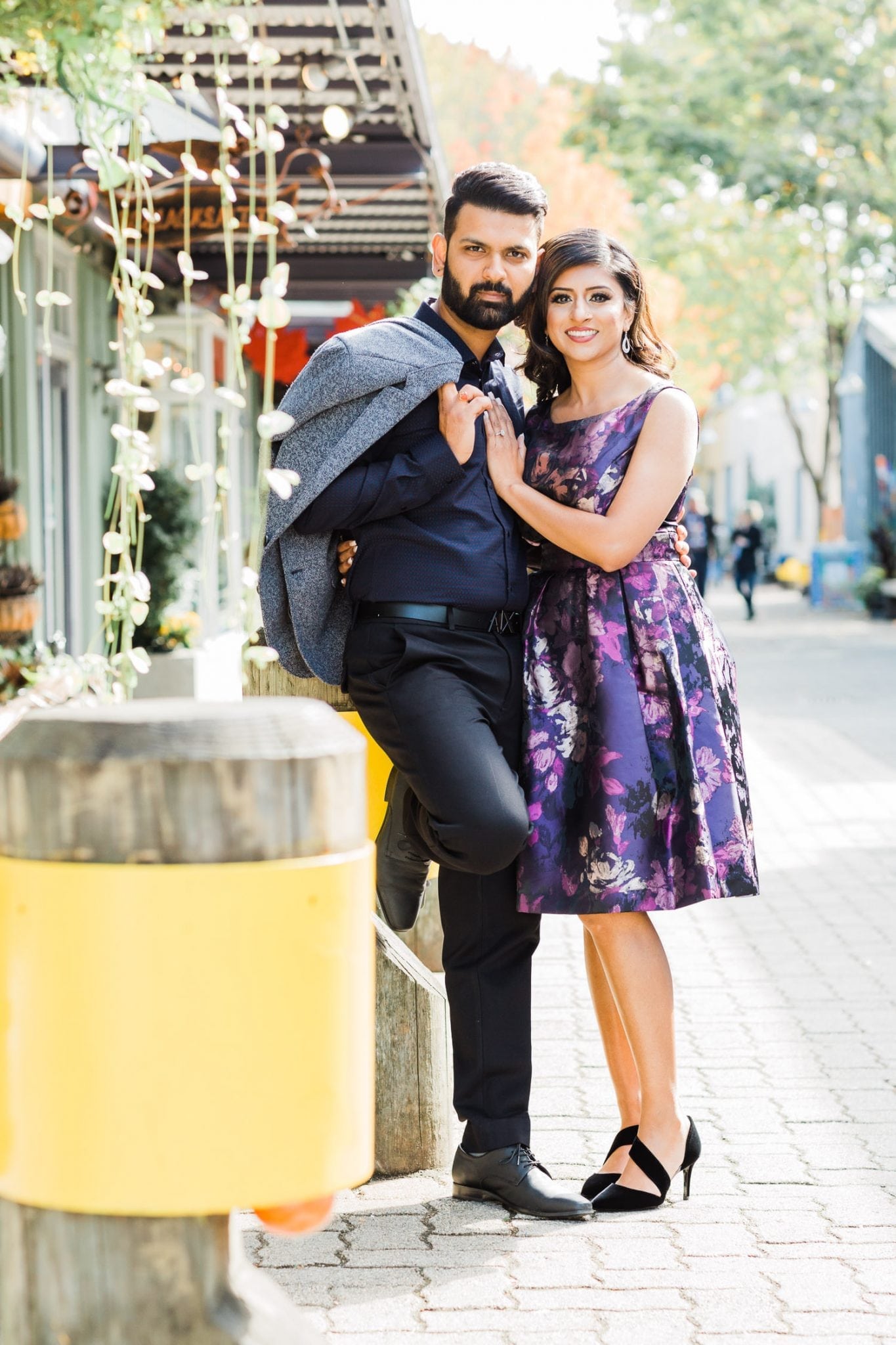 Indian couple engagement photo on Granville Island | Vancouver Indian wedding photographer