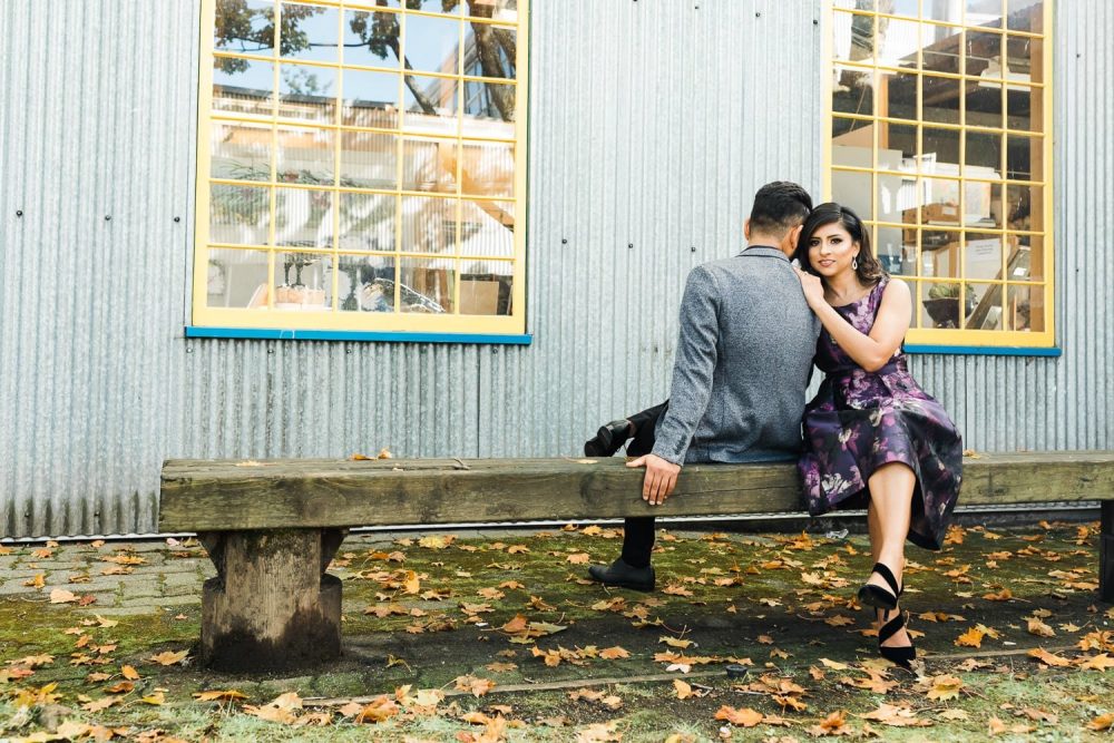 Indian couple engagement photo on Granville Island | Vancouver Indian wedding photographer