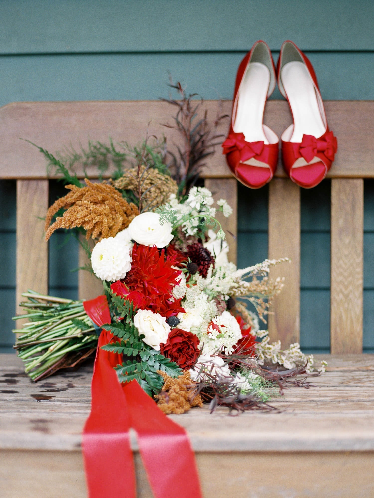 Wedding shoes and bouquet rustic style | Vancouver wedding photographer
