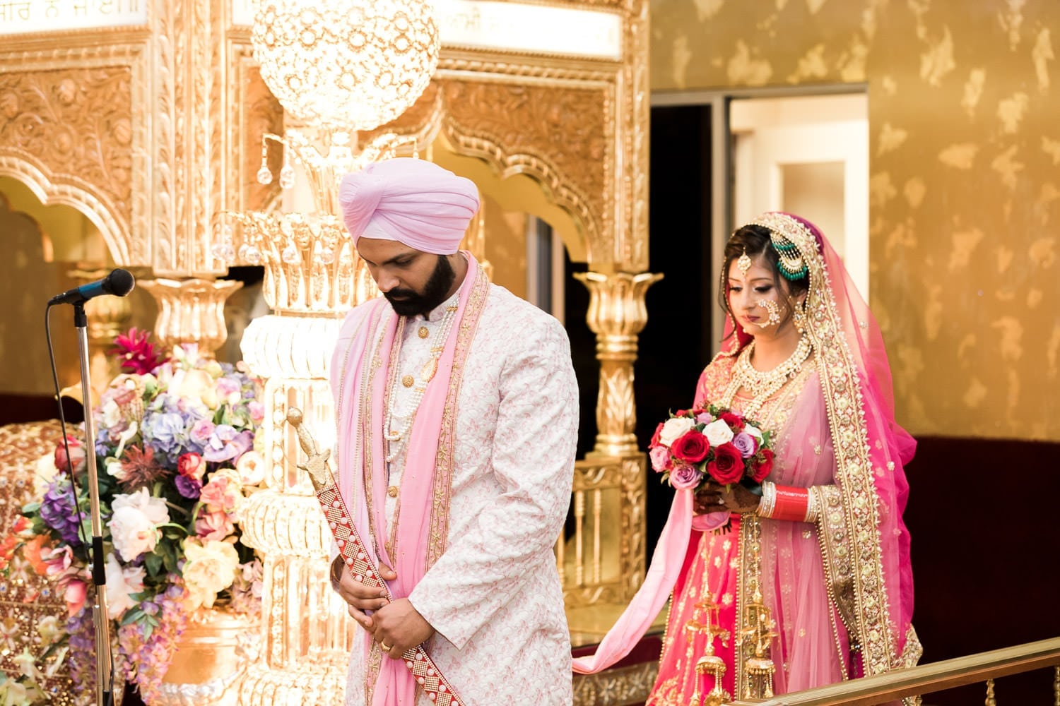 Indian bride and groom at the temple | Indian wedding photography Vancouver