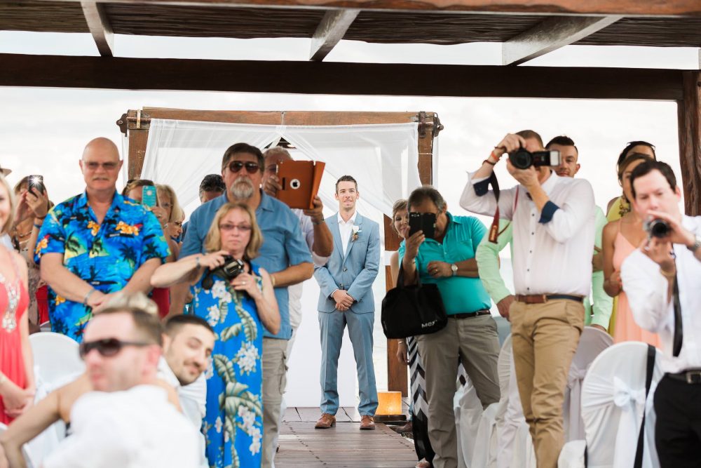 Groom and guests with cameras before the ceremony | Vancouver wedding photographer