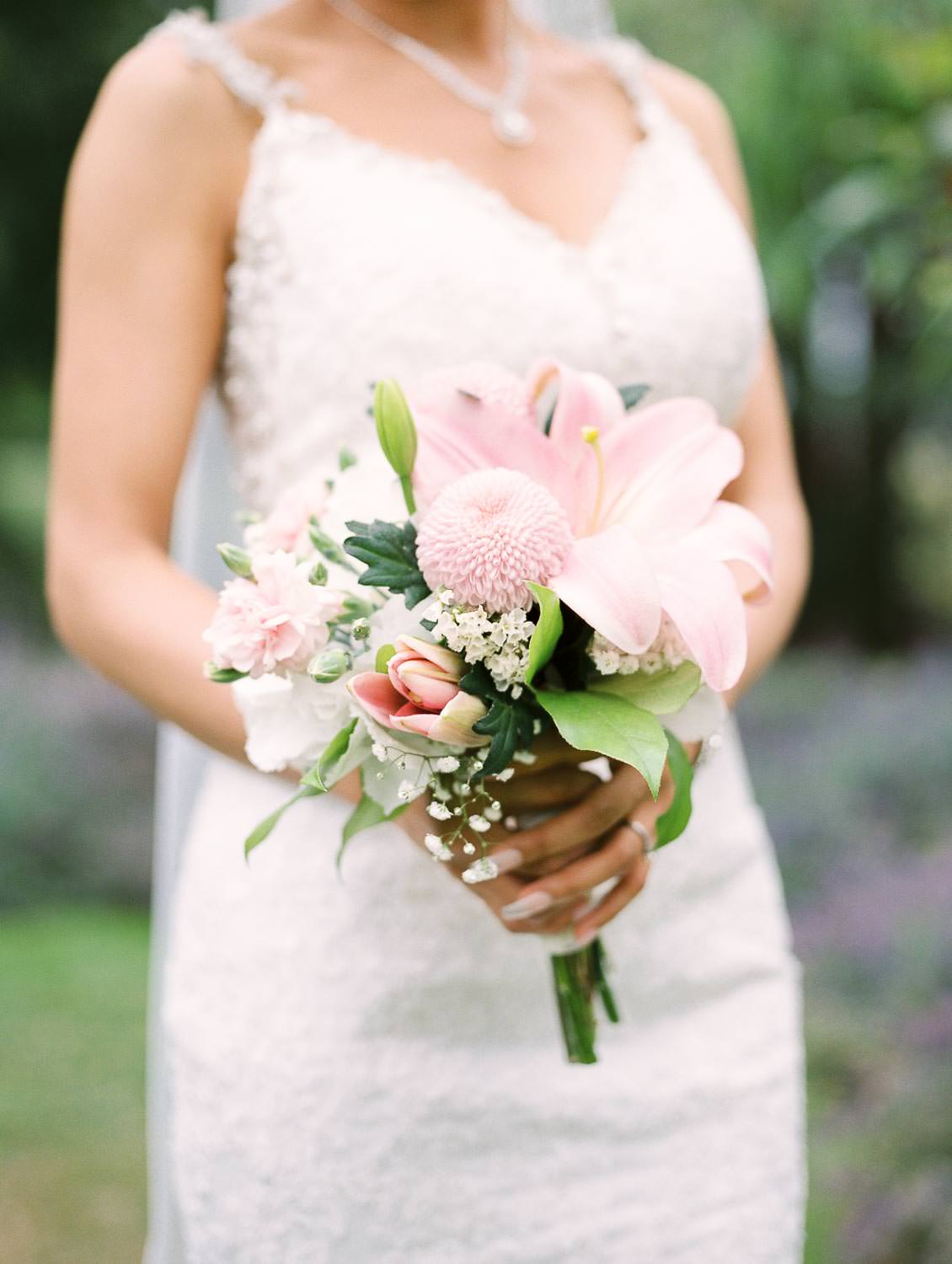 Bride with bouquet | Vancouver wedding film photographer