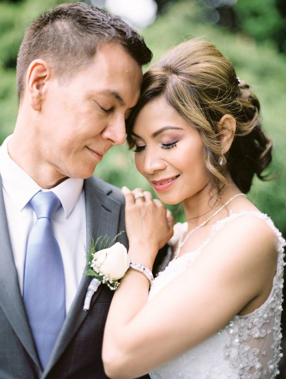 Bride and groom posing | Vancouver film wedding photographer