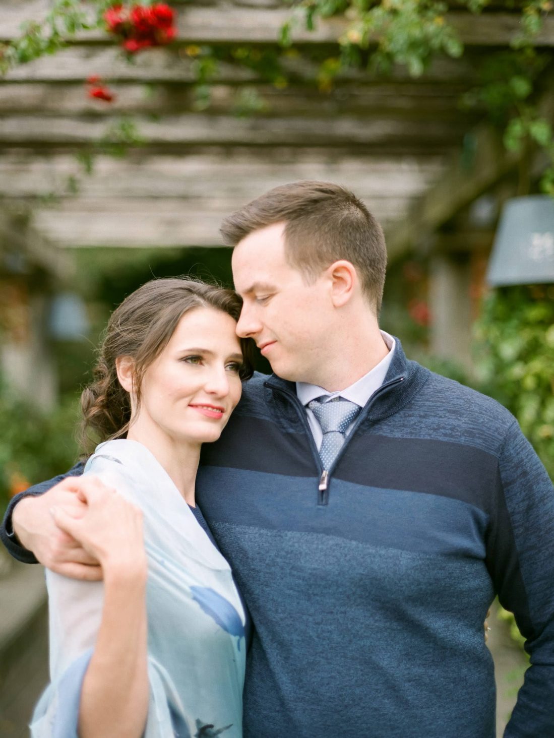 Engagement photo session at UBC Rose Garden with Vancouver Fine Art Wedding Photographer