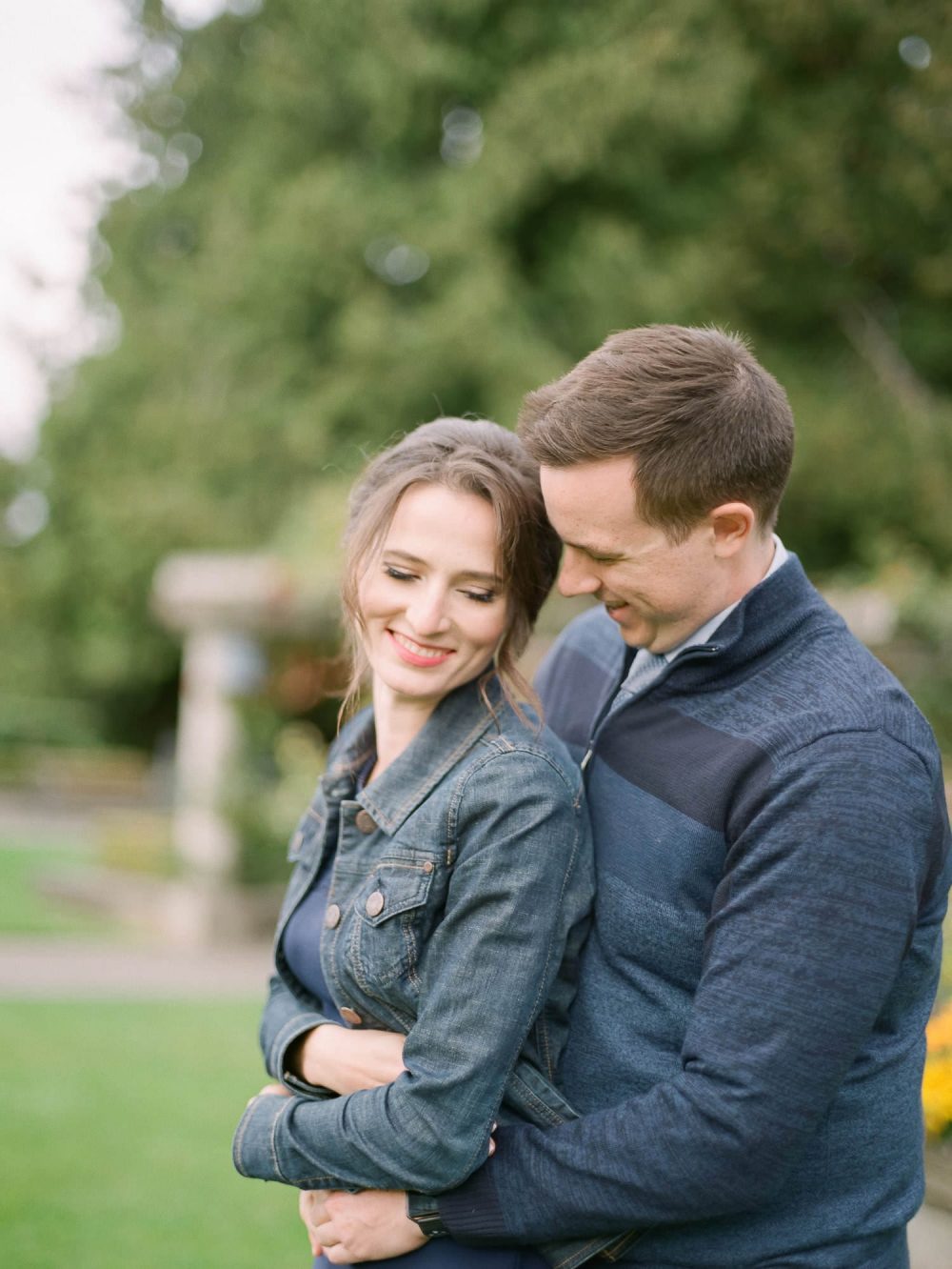 Engagement photo at UBC Rose Garden | Vancouver Fine Art Wedding Photographer
