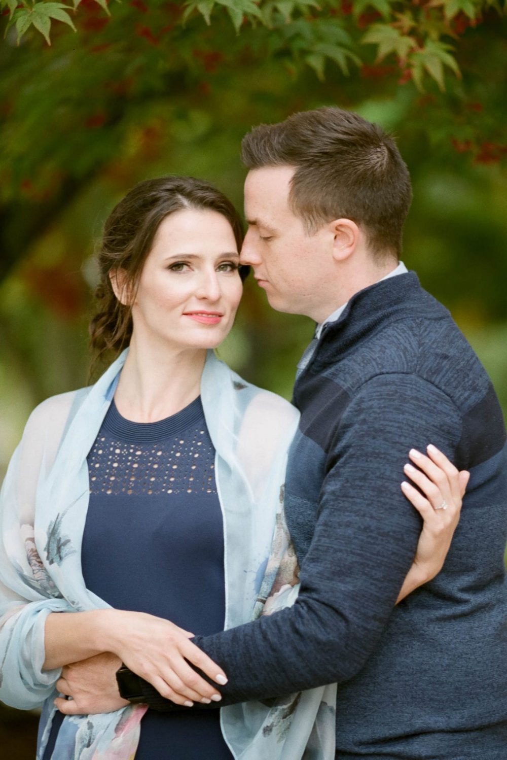 Engagement photo at UBC Rose Garden | Vancouver Fine Art Wedding Photographer