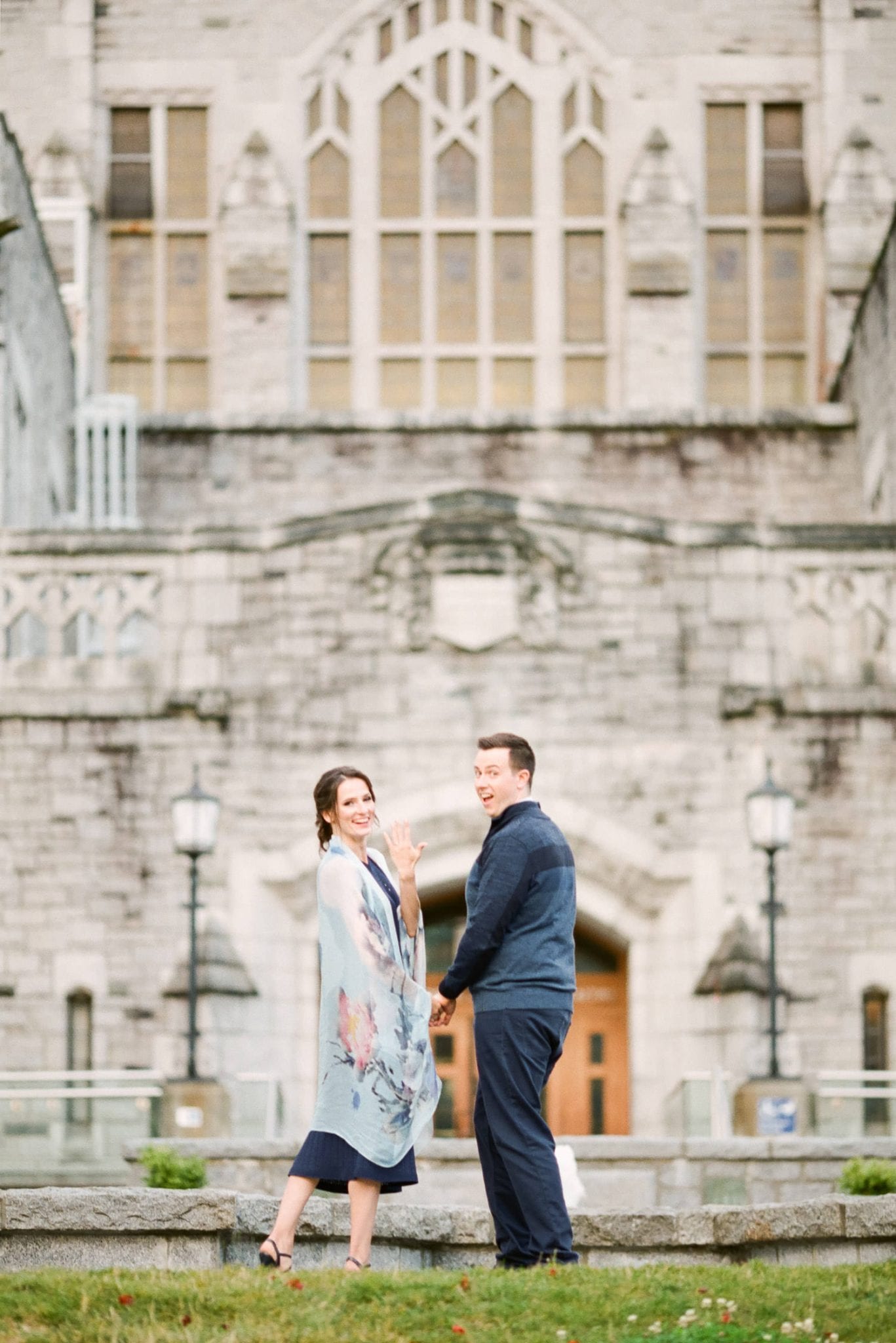 Engagement photo at UBC Rose Garden | Vancouver Fine Art Wedding Photographer