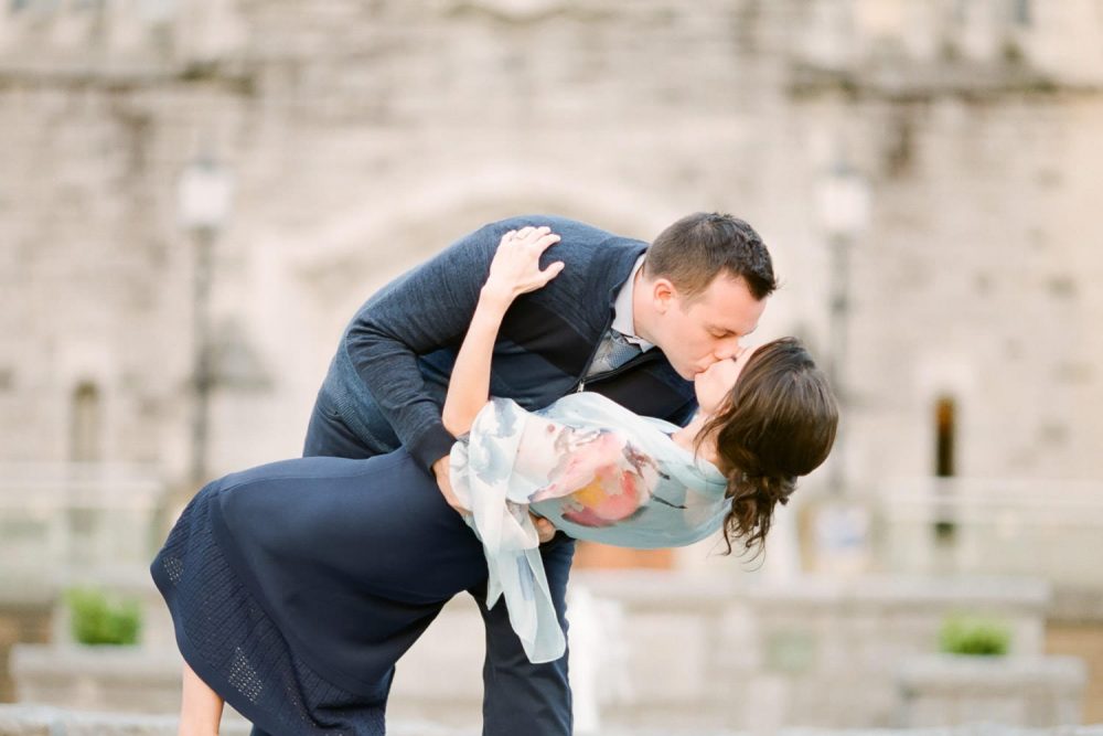 Engagement photo at UBC Rose Garden | Vancouver Fine Art Wedding Photographer